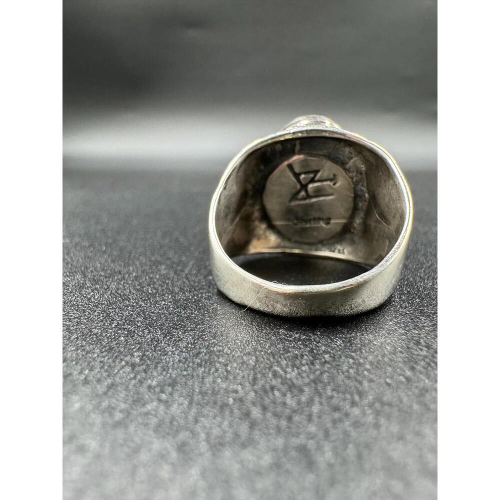 Vintage Navajo Turquoise Sterling Silver Ring Arthur J Williams Cabochon 12.69g - Picture 5 of 9